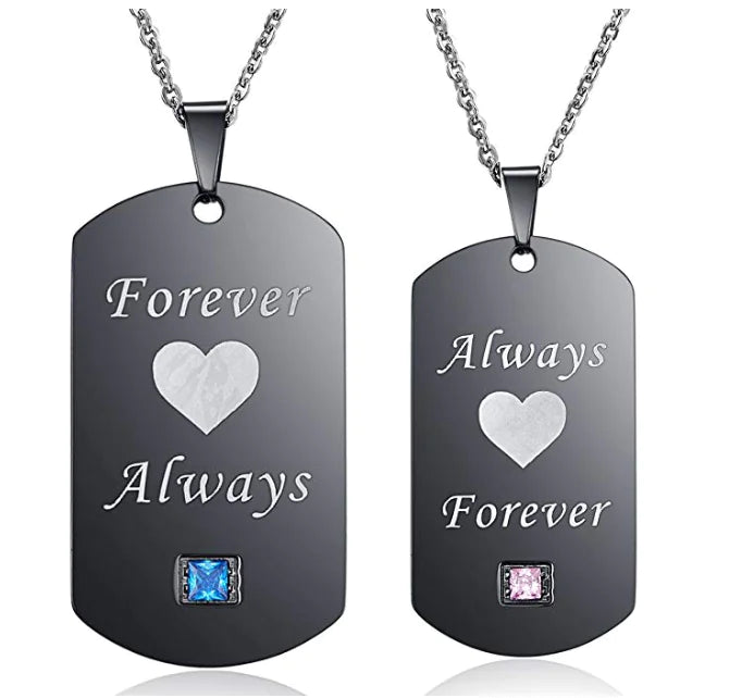 Crown Necklace, Couple Necklace, Titanium Steel Necklace