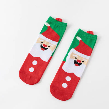 Cute Elk Cartoon Cotton Christmas Socks for New Year