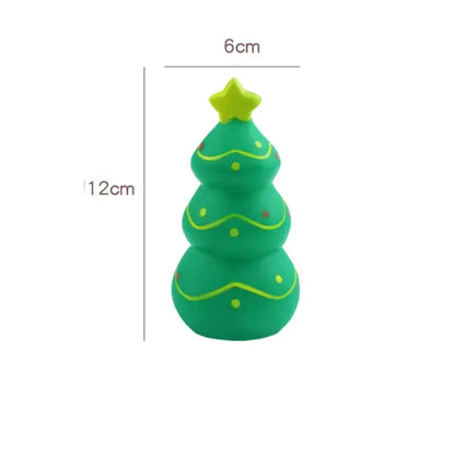 Christmas Tree Toy in green color, durable design for pets, height 12cm, width 6cm, engaging holiday fun.