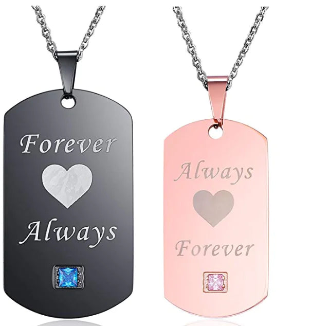 Crown Necklace, Couple Necklace, Titanium Steel Necklace